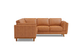 Valencia Artisan L-Shape Corner Leather Sectional Sofa, Cognac Right side picture White background diagram