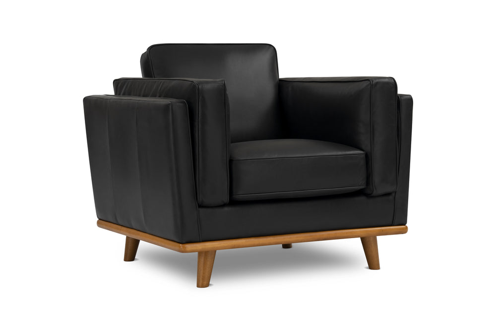 Valencia Artisan Leather Accent Chair, Black