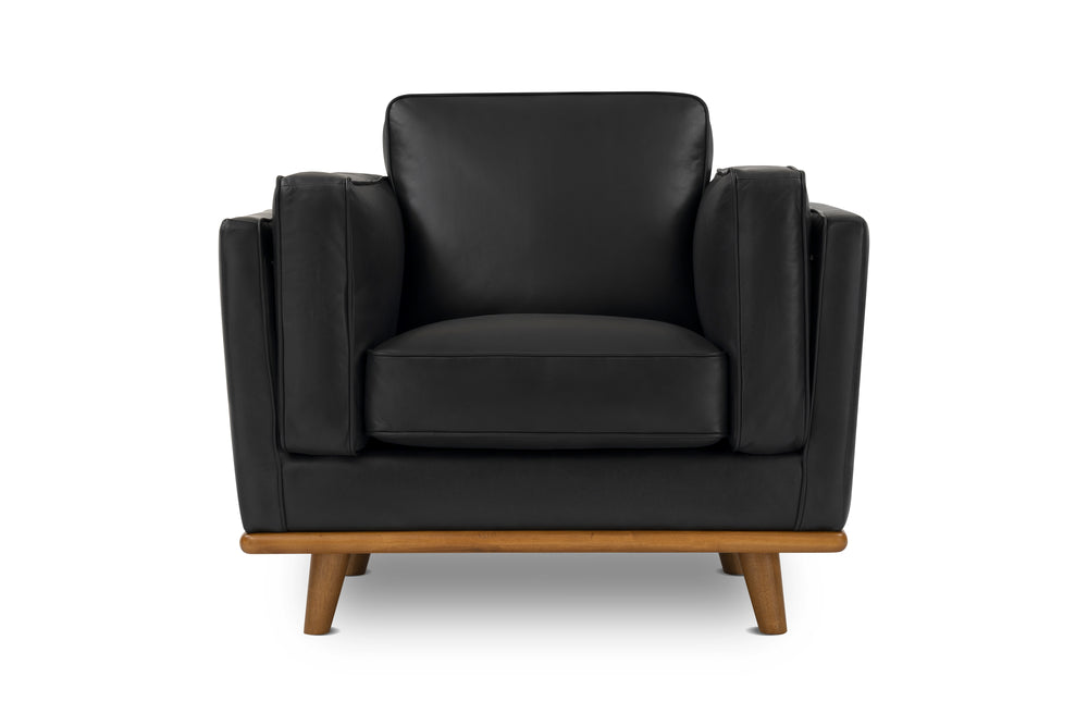 Valencia Artisan Leather Accent Chair, Black