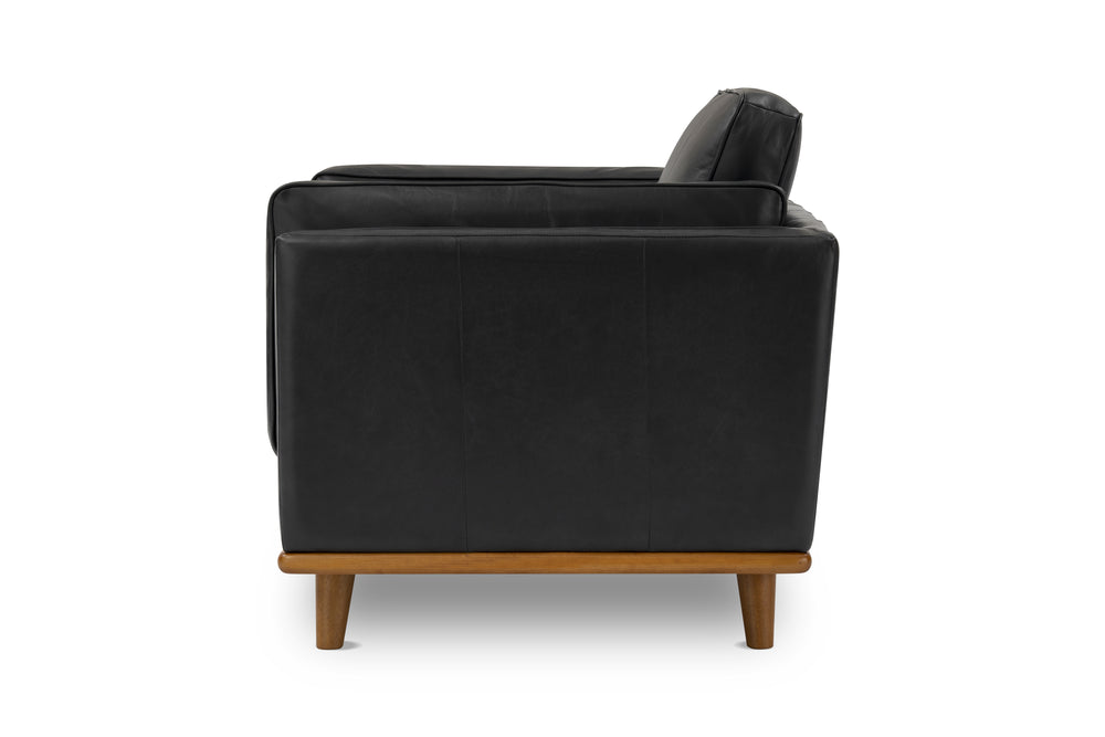 Valencia Artisan Leather Accent Chair, Black