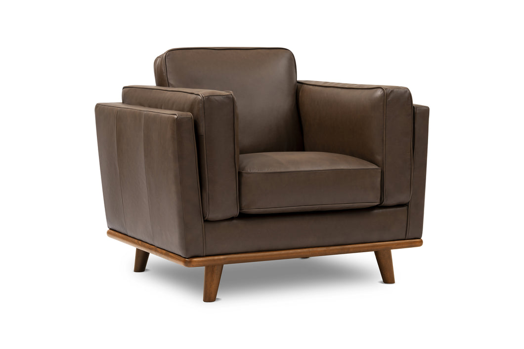 Valencia Artisan Leather Accent Chocolate Chair White background picture