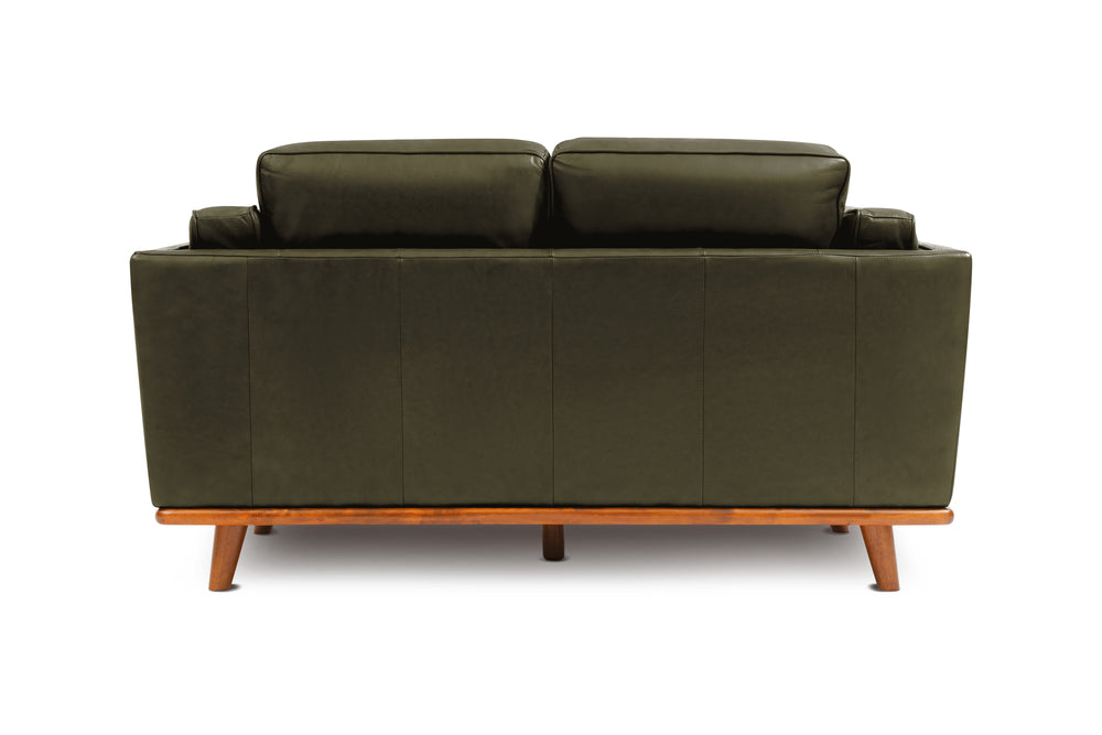 Valencia Artisan Top Grain Leather Loveseat, Olive Green