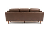 Valencia Artisan Chocolate Wide Three Seats Leather Sofa Back view