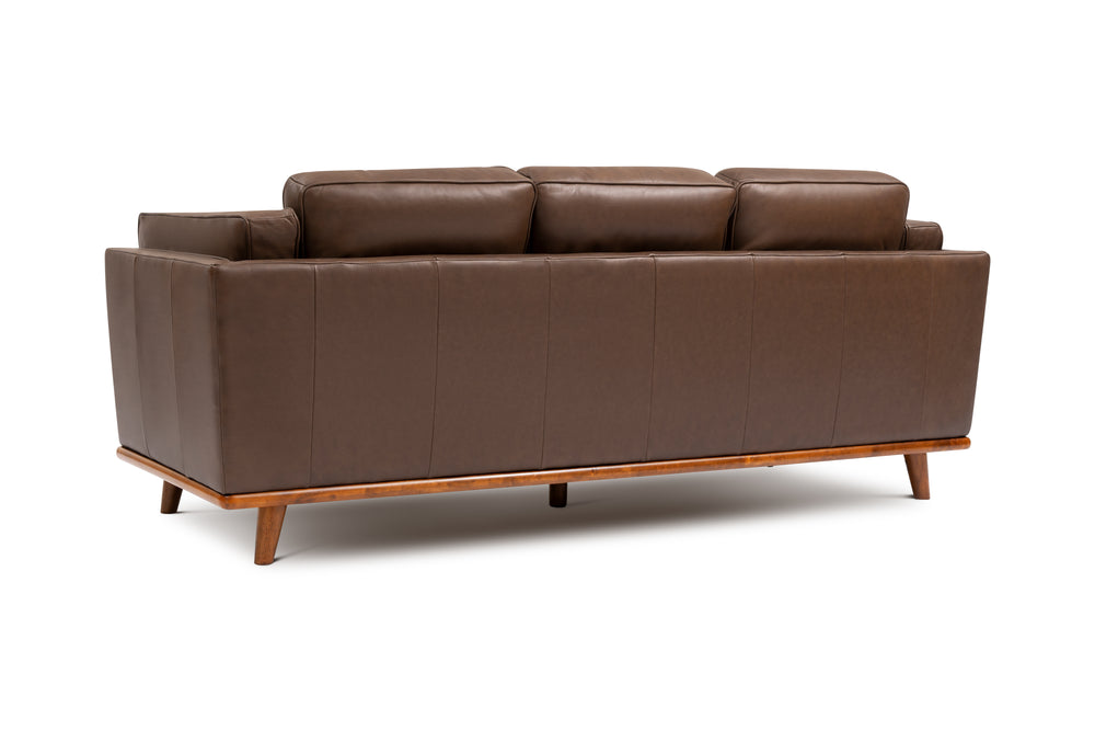 Valencia Artisan Wide Three Seats Leather Sofa, Chocolate