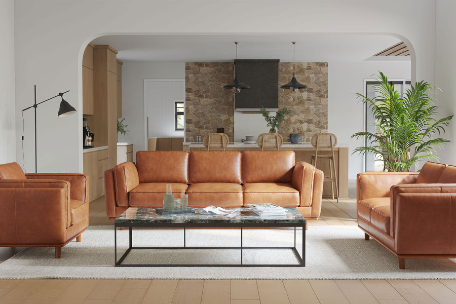 A Leather Living Room Couch for Any Occasion and Room
