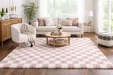Atira Pink Checkered Shag Rug