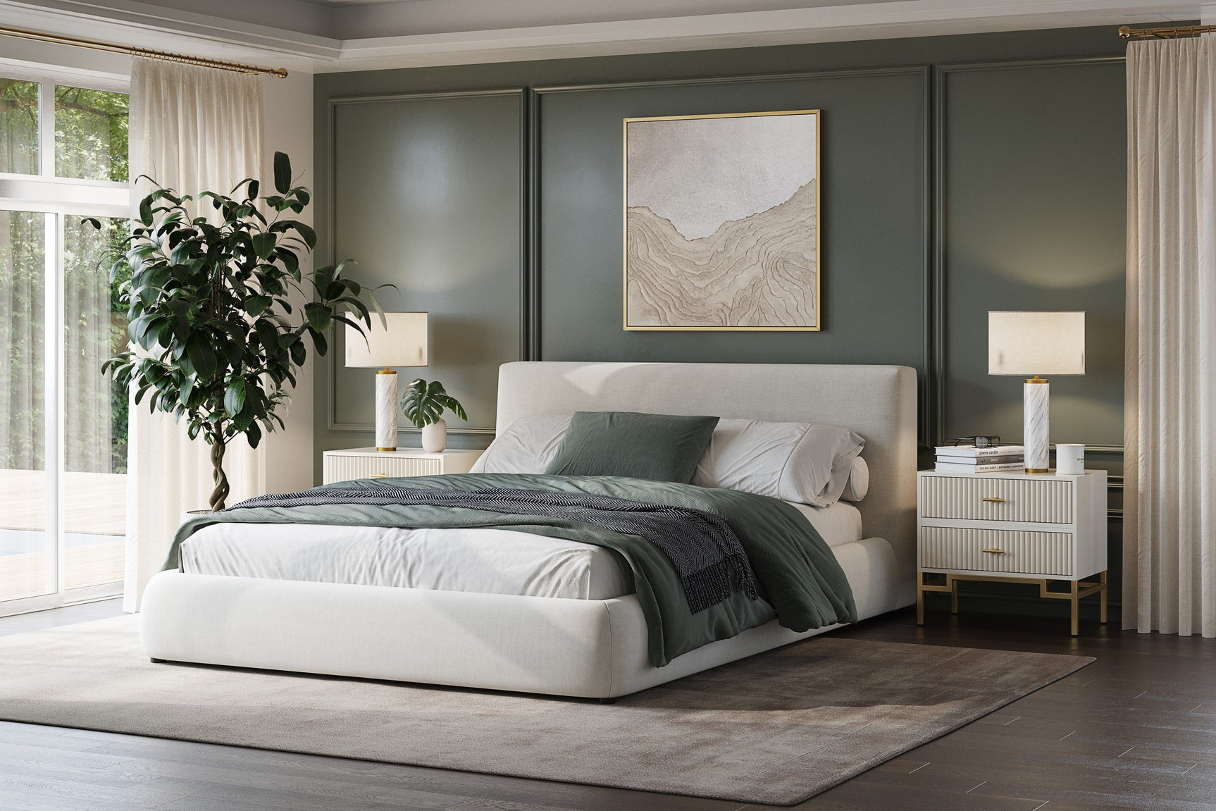 Aubrey Fabric Upholstered Bed Frame