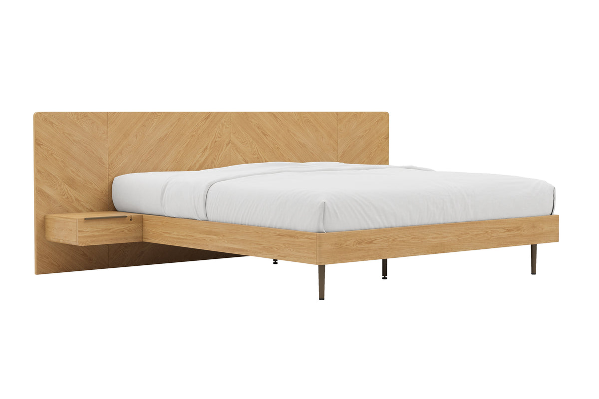 Valencia Ava Wood Platform King Bed, White Oak