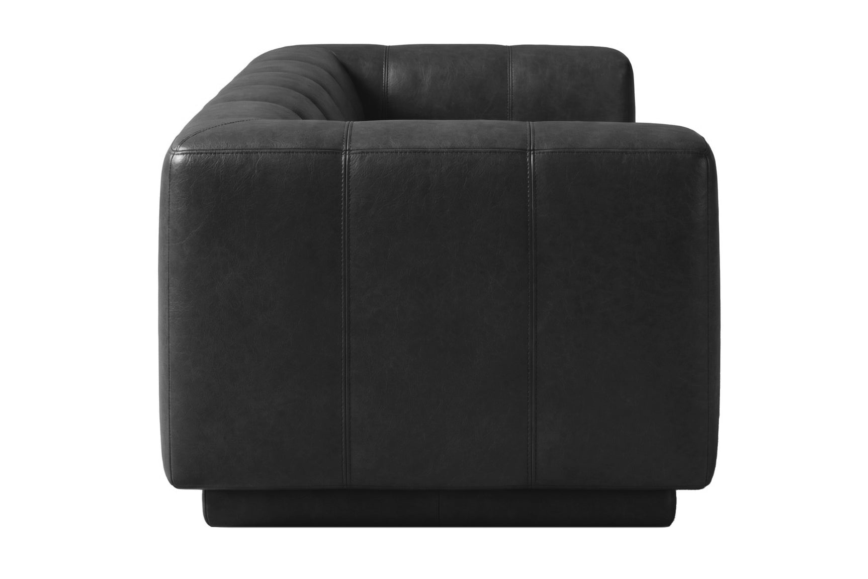 Bellara Modern Channel-Tufted Leather Sofa