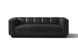 Bellara Modern Channel-Tufted Leather Sofa