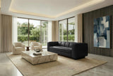 Bellara Modern Channel-Tufted Leather Sofa