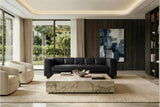 Bellara Modern Channel-Tufted Leather Sofa