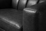 Bellara Modern Channel-Tufted Leather Sofa