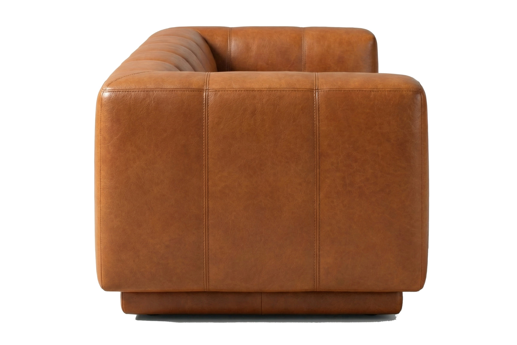 Bellara Modern Channel-Tufted Leather Sofa