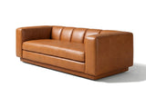 Bellara Modern Channel-Tufted Leather Sofa