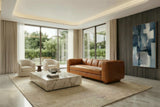 Bellara Modern Channel-Tufted Leather Sofa