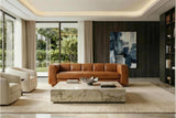 Bellara Modern Channel-Tufted Leather Sofa