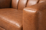 Bellara Modern Channel-Tufted Leather Sofa