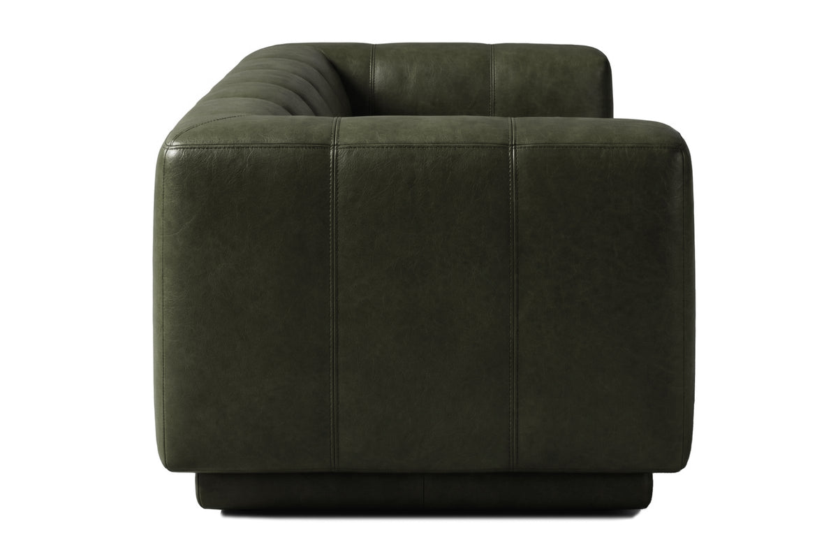 Bellara Modern Channel-Tufted Leather Sofa