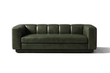 Bellara Modern Channel-Tufted Leather Sofa