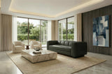 Bellara Modern Channel-Tufted Leather Sofa
