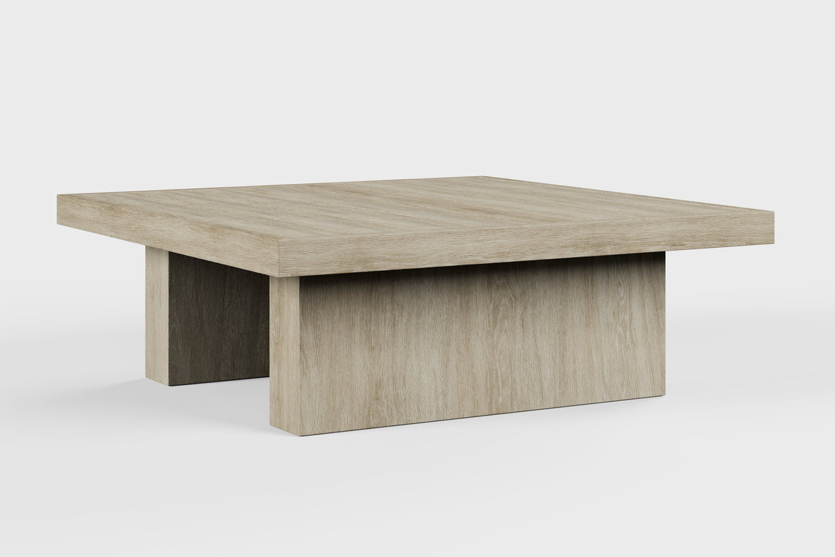 Valencia Bennett Wood Square Outdoor Coffee Table, Natural Front View First View