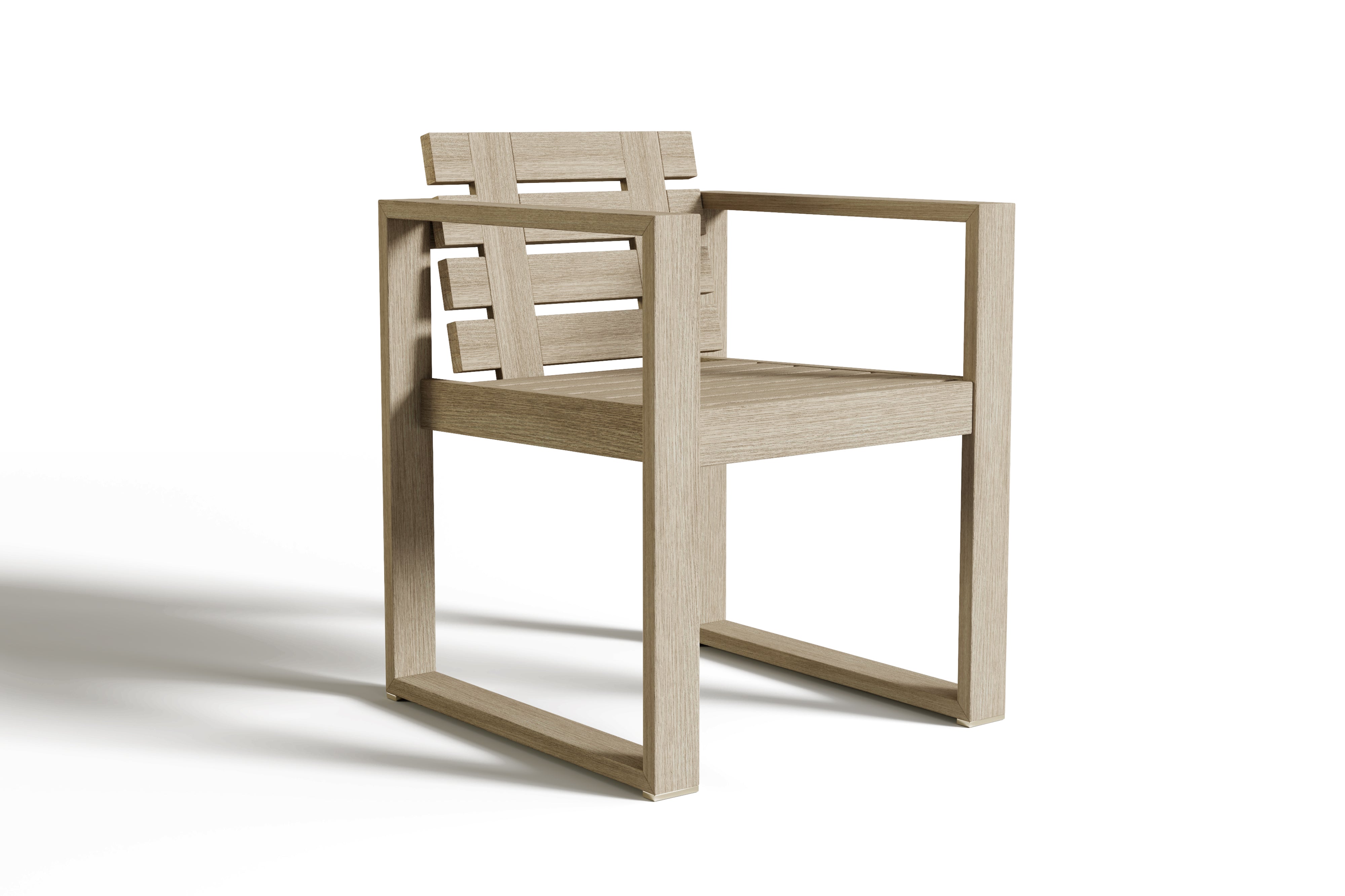 Valencia Bennett Wood Outdoor Dining Chair, Natural Front View First View