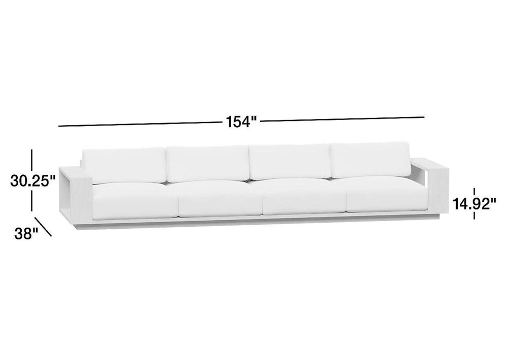 Valencia Bennett Fabric Four Seater Outdoor Sectional Sofa, Ivory Size diagram