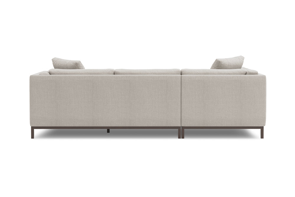 Valencia Bergen Fabric Sectional Sofa with Left Hand Facing Chaise, Beige Color