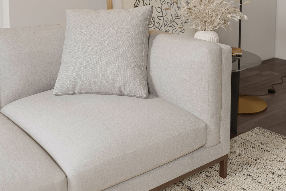 Valencia Bergen Fabric Sectional Sofa with Left Hand Facing Chaise, Beige Color