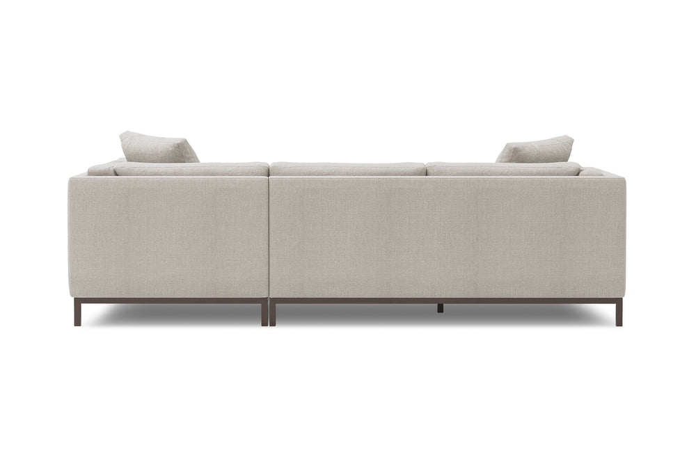 Valencia Bergen Fabric Sectional Sofa with Right Hand Facing Chaise, Beige Color