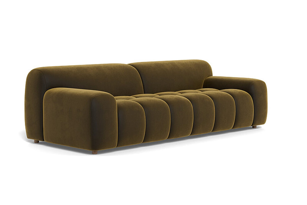 Valencia Brielle Velvet Fabric Three Seats Sofa, Oliver Green