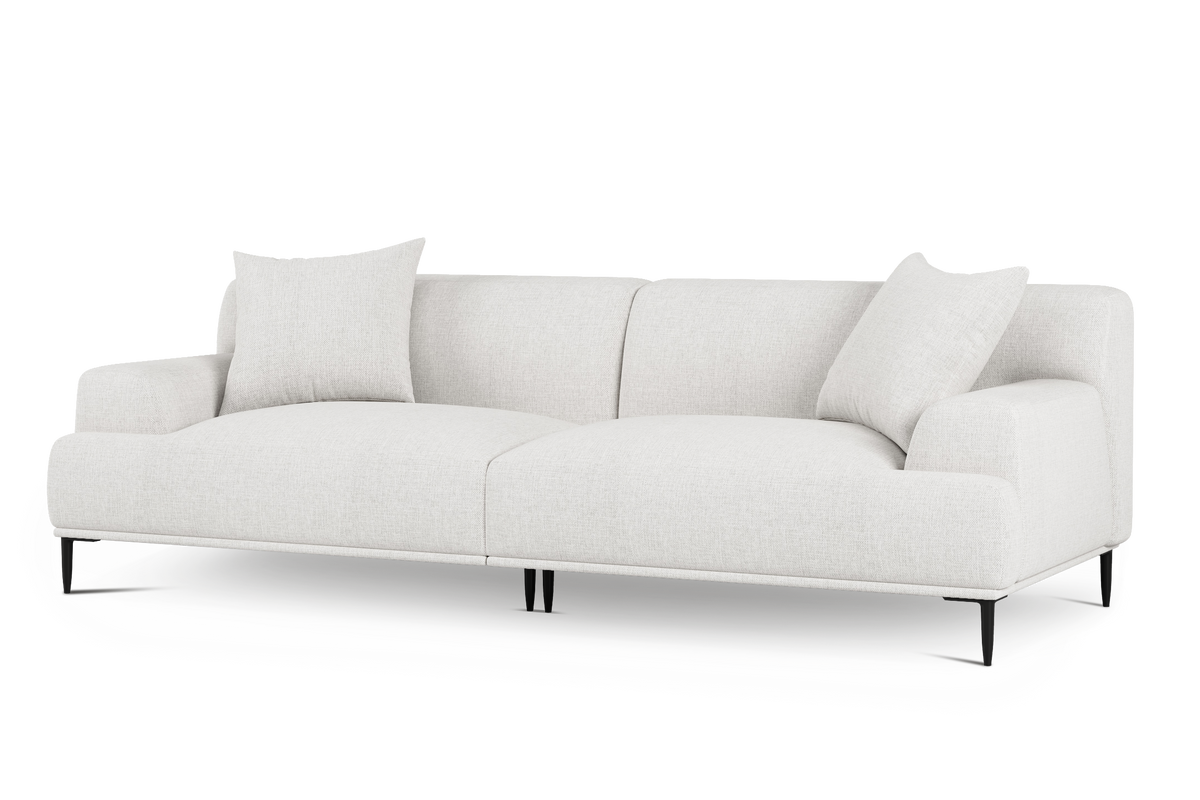 Valencia Kotor Modern Fabric Sofa, White