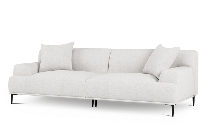 Valencia Kotor Modern Fabric Sofa, White