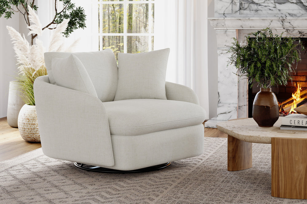 Valencia Giorgia Glacier White Fabric Accent Chair