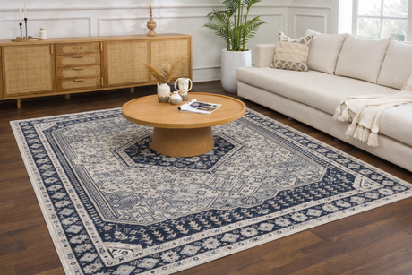 Cabacungan Cream & Gray Washable Area Rug - Clearance