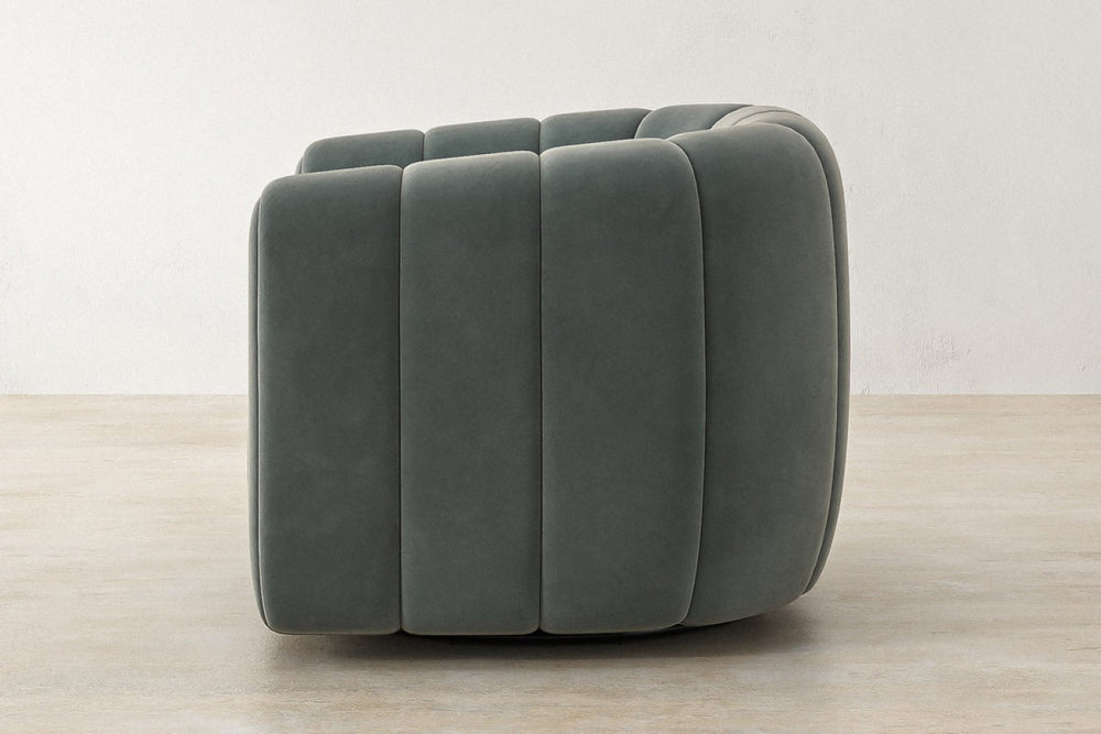 Valencia Calista Velvet Fabric Swivel Chair, Charcoal Grey