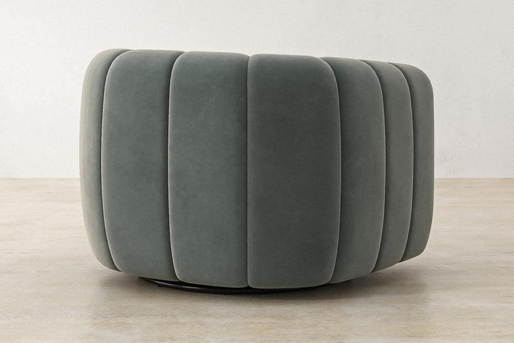 Valencia Calista Velvet Fabric Swivel Chair, Charcoal Grey
