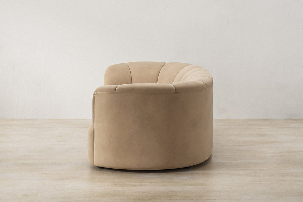 Valencia Calista Velvet Fabric Three Seats Sofa, Tan