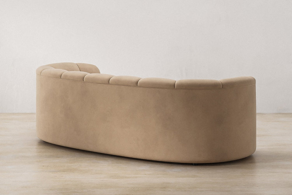 Valencia Calista Velvet Fabric Three Seats Sofa, Tan