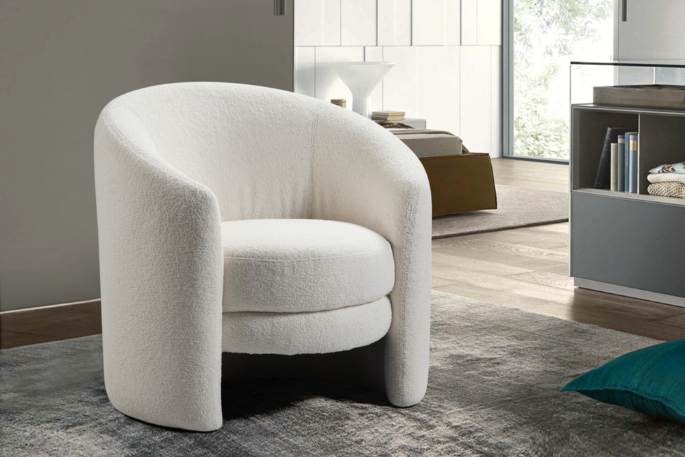 Valencia Carla Fabric Accent Chair, Cream Color