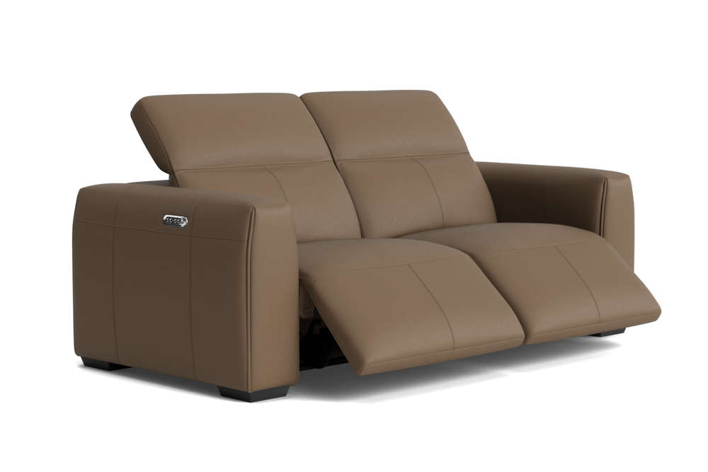 Valencia Carmen Leather 79.5" Two Seats with Dual Recliner Sofa, Brown