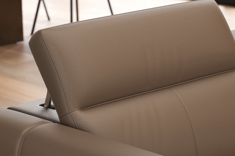 Valencia Carmen Leather L-Shape Dual Recliner with Console Sofa, Brown