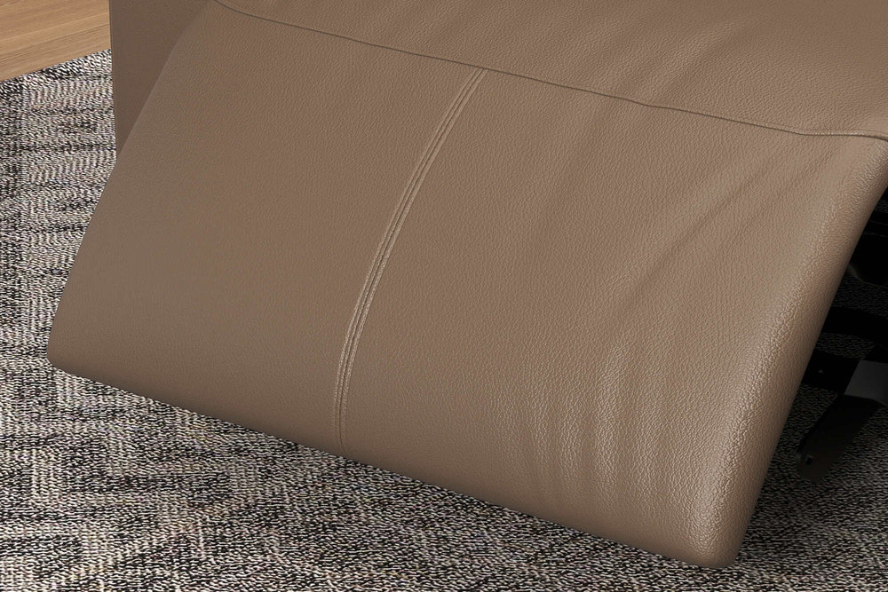 Valencia Carmen Leather L-Shape Dual Recliner with Console Sofa, Brown