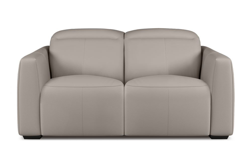 Valencia Carmen Leather 68.5" Loveseat Dual Recliner Lounge, Light Grey