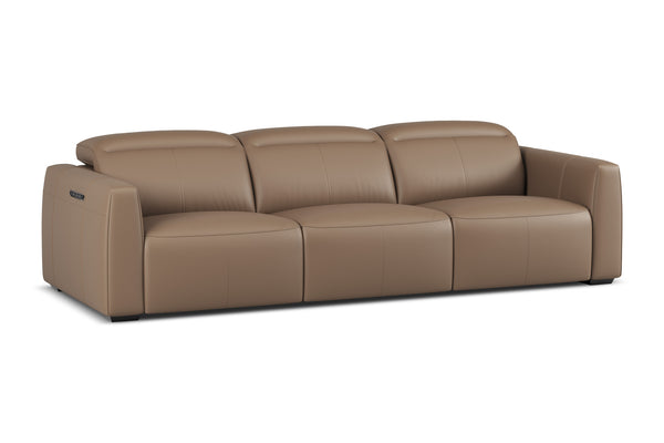 Valencia Carmen Leather Three Seats with Dual Recliner Sofa, Brown