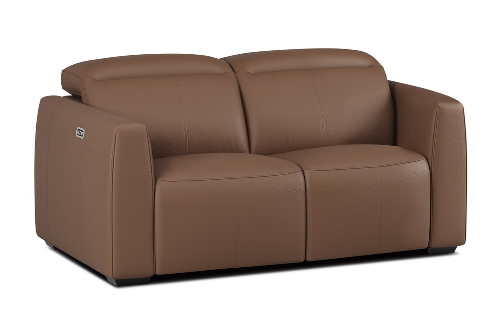 Valencia Carmen Leather 68.5" Loveseat Dual Recliner Lounge, Brown