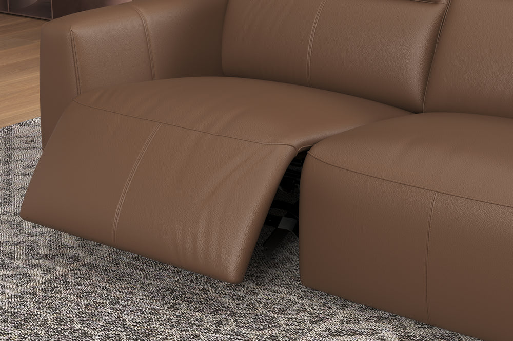 Valencia Carmen Leather 68.5" Loveseat Dual Recliner Lounge, Brown