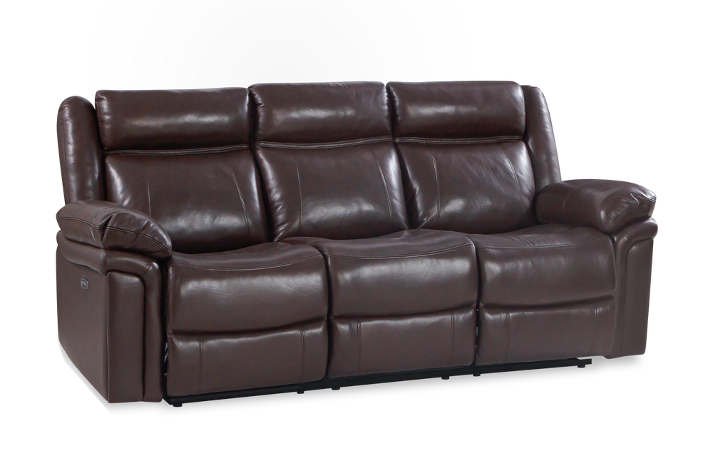 Valencia Charlie Leather Recliner Three Seats Sofa, Dark Brown