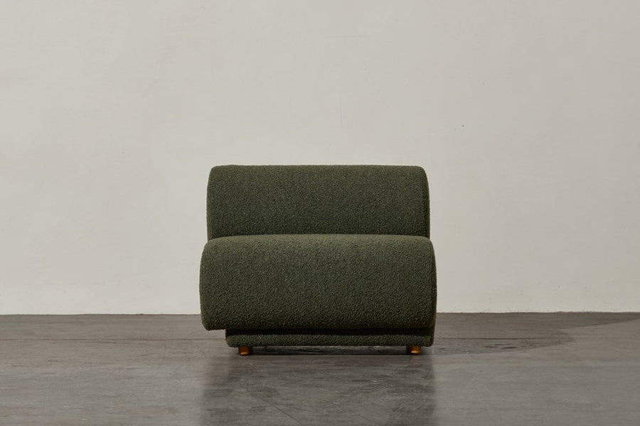 Valencia Christina Boucle Fabric Left Arm Sofa, Olive Green